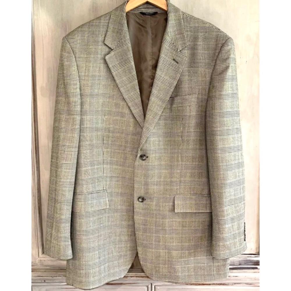 IZOD Houndstooth Silk Wool Blazer Sz 40L